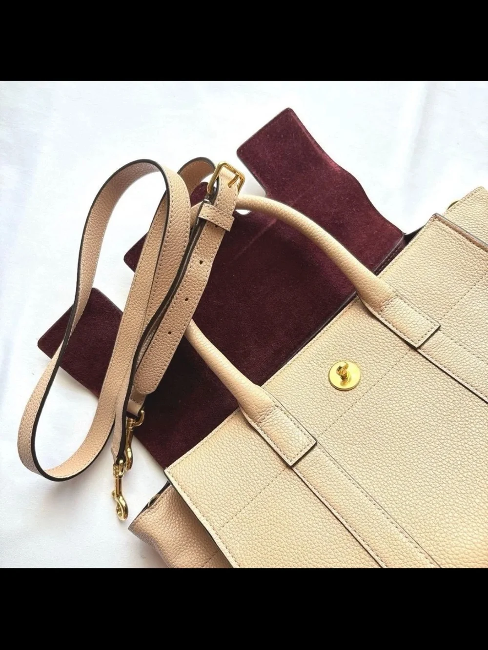 Mulberry Pale Pink Pebbled Leather Satchel with Gold Hardware